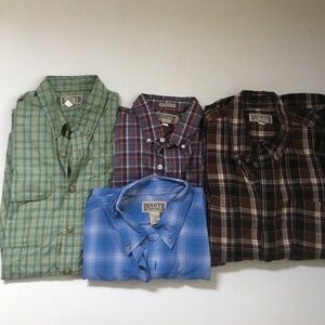 Duluth Trading Shirt Plaid Untucked Button Up Bundle